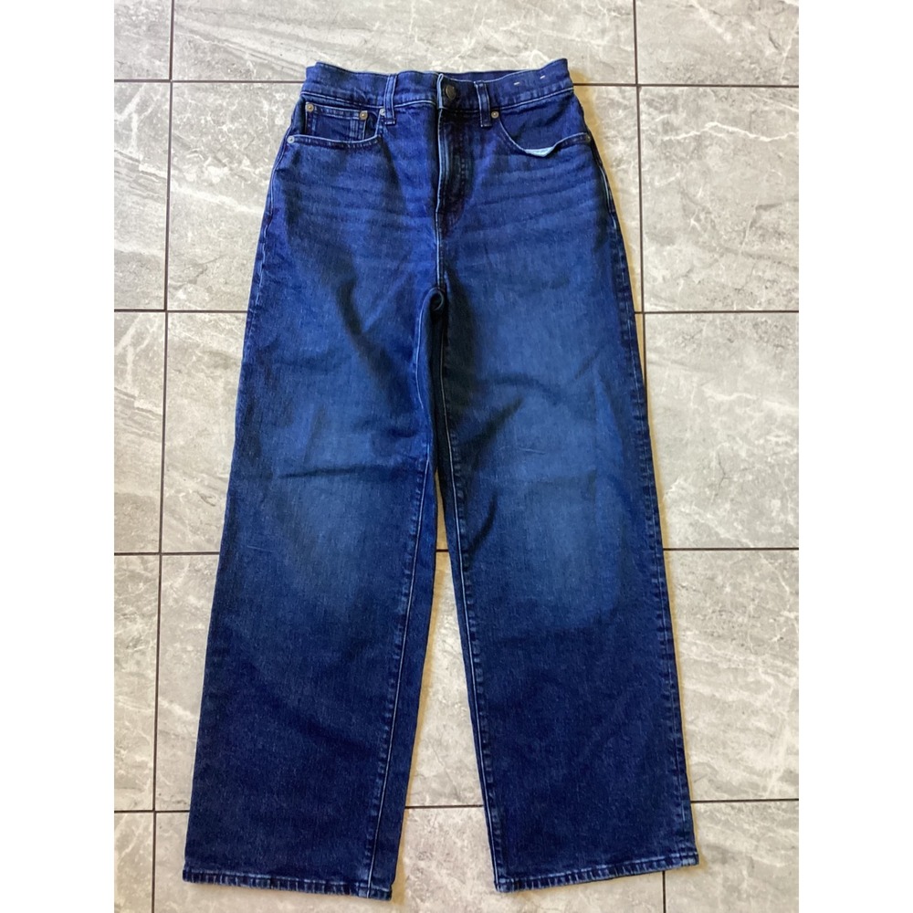Madewell The Perfect Vintage Wide-Leg Jeans Dark Wash High Rise Denim 27